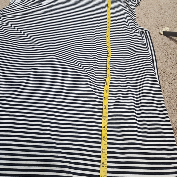 Elegant Striped Black and White Midi Dress - Picture 6 of 7